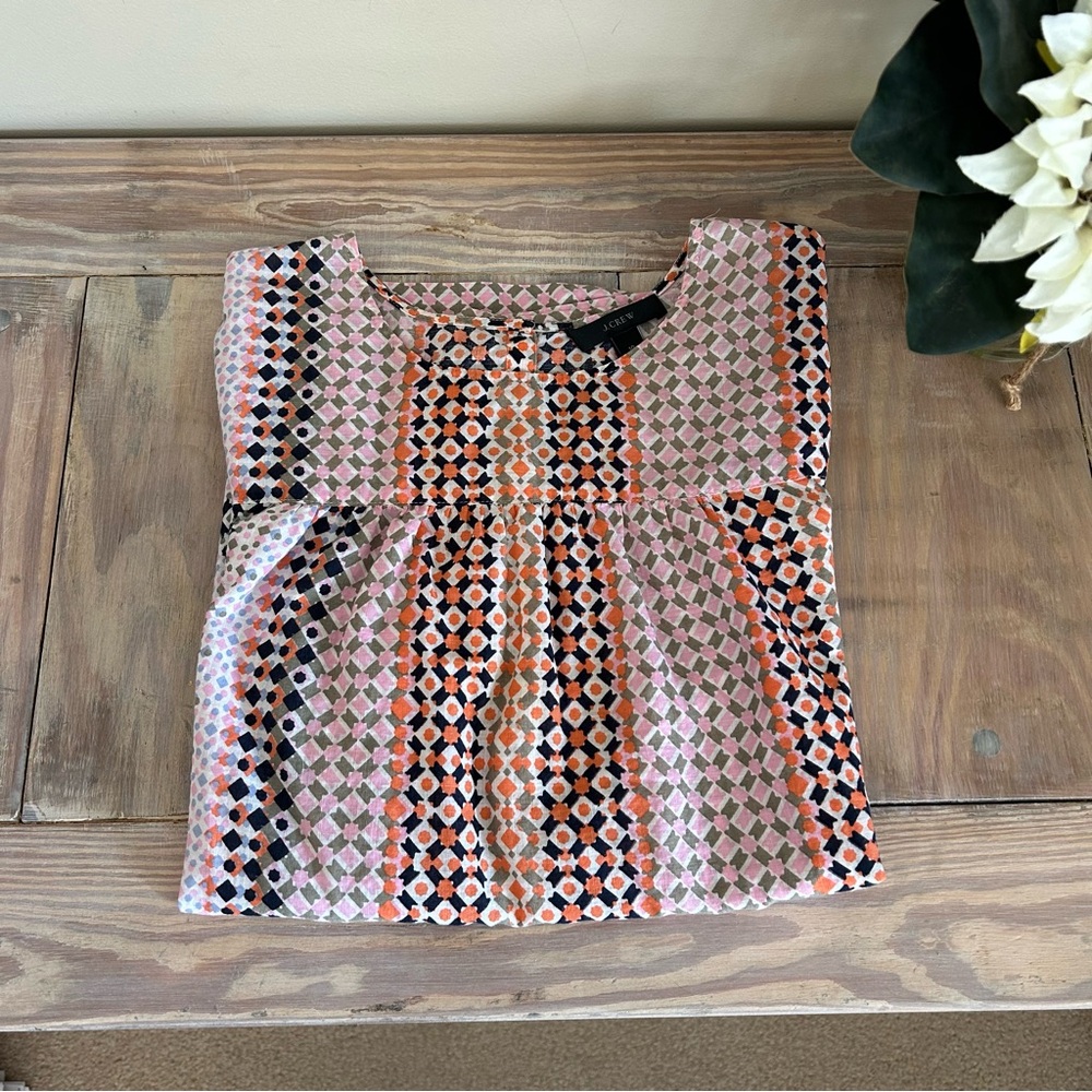 J. Crew Geometric Patterned Blouse - image 1